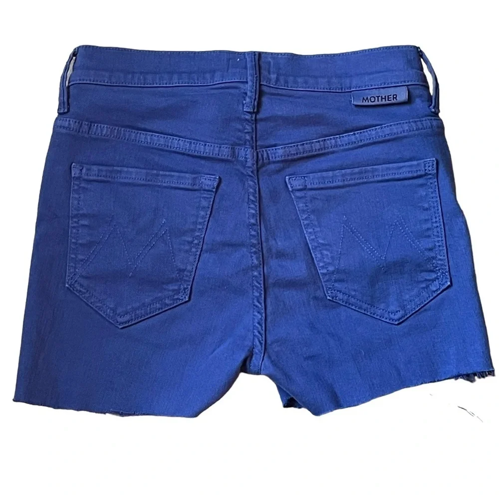 MOTHER Blue Button Fly Cut Off Shorts Size 24